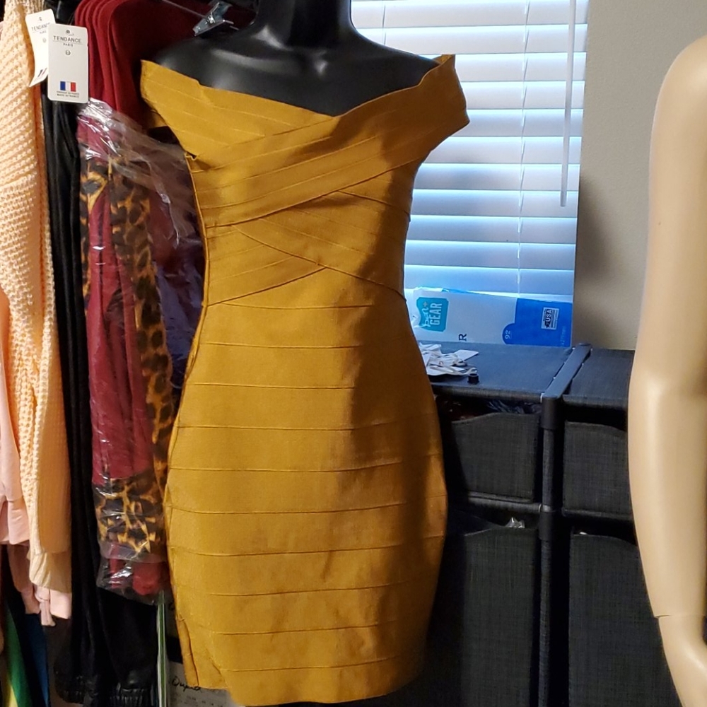 Gold Bandage Dress